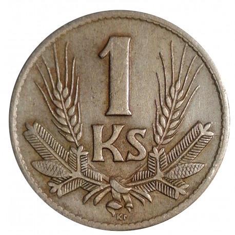 1940 - 1 koruna, G. Angyal, A. Hám, A. Peter, Slovenský štát 1939 - 1945