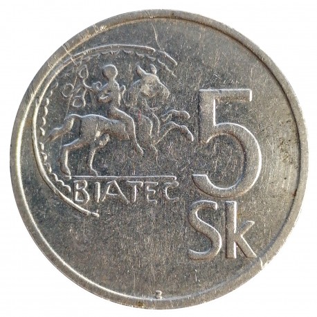 1994 - 5 koruna, Slovensko 1993 - 2008