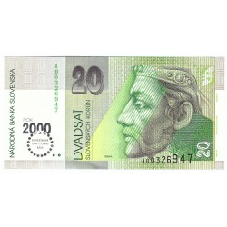 20 Sk 1993 A, Bimilenium, bankovka, Slovenská republika, XF, 947