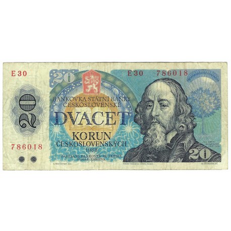20 Kčs - 1988, E 30 , Československo, VG, 018