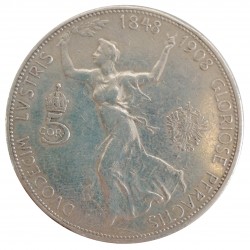 1848 - 1908 b.z. - pamätná 5 koruna, František Jozef I. 1848 - 1916