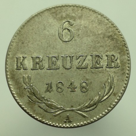 1848 A - 6 kreuzer, František Jozef I. 1848 - 1916
