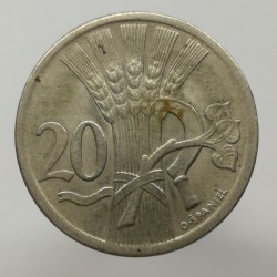 1937 - 20 halier, O. Španiel, Československo 1918 - 1939