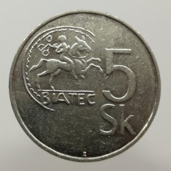 1995 - 5 koruna, Slovensko 1993 - 2008