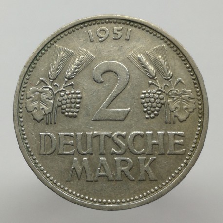 1951 F - 2 mark, Bundesrepublik Deutschland, Nemecko