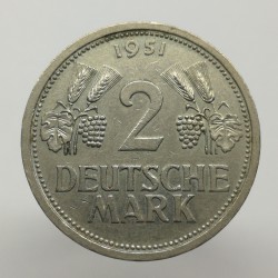 1951 J - 2 mark, Bundesrepublik Deutschland, Nemecko