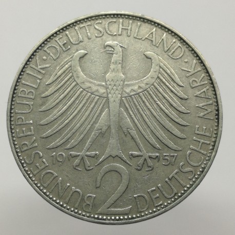 1957 F - 2 mark, M. Planck, Bundesrepublik Deutschland, Nemecko