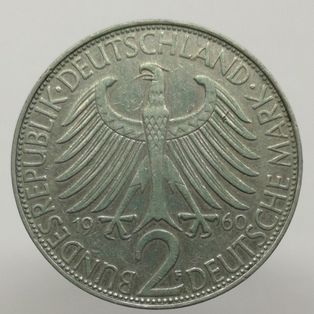 1960 F - 2 mark, M. Planck, Bundesrepublik Deutschland, Nemecko