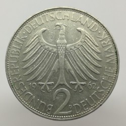 1962 D - 2 mark, M. Planck, Bundesrepublik Deutschland, Nemecko