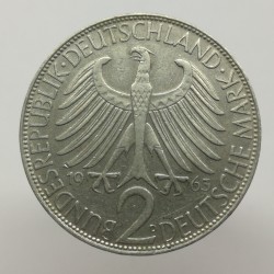 1963 D - 2 mark, M. Planck, Bundesrepublik Deutschland, Nemecko