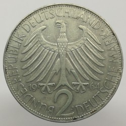 1964 J - 2 mark, M. Planck, Bundesrepublik Deutschland, Nemecko