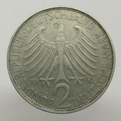 1966 G - 2 mark, M. Planck, Bundesrepublik Deutschland, Nemecko