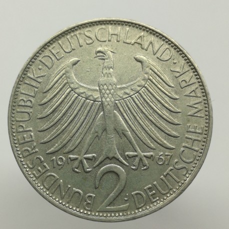 1967 J - 2 mark, M. Planck, Bundesrepublik Deutschland, Nemecko