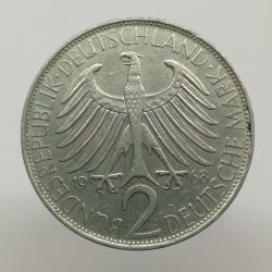 1968 J - 2 mark, M. Planck, Bundesrepublik Deutschland, Nemecko