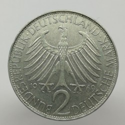 1969 J - 2 mark, M. Planck, Bundesrepublik Deutschland, Nemecko