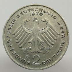 1970 G - 2 mark, K. Adenauer, Bundesrepublik Deutschland, Nemecko