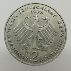1976 D - 2 mark, K. Adenauer, Bundesrepublik Deutschland, Nemecko