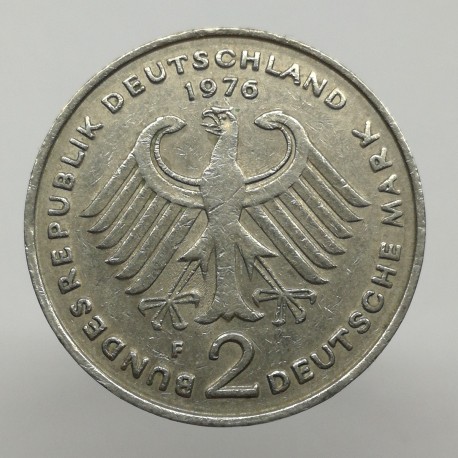 1976 F - 2 mark, K. Adenauer, Bundesrepublik Deutschland, Nemecko