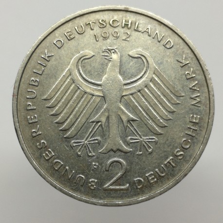 1992 F - 2 mark, F. J. Strauss, Bundesrepublik Deutschland, Nemecko