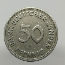 1949 F - 50 pfennig, Bundesrepublik Deutschland, Nemecko