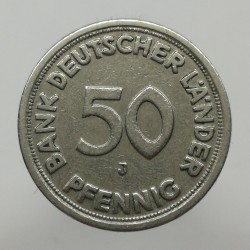 1949 J - 50 pfennig, Bundesrepublik Deutschland, Nemecko