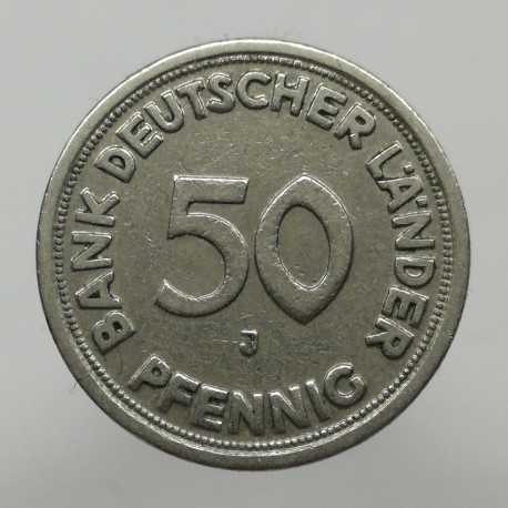 1949 J - 50 pfennig, Bundesrepublik Deutschland, Nemecko