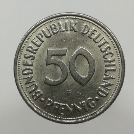 1950 F - 50 pfennig, Bundesrepublik Deutschland, Nemecko