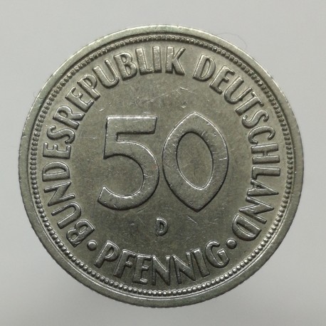 1966 D - 50 pfennig, Bundesrepublik Deutschland, Nemecko
