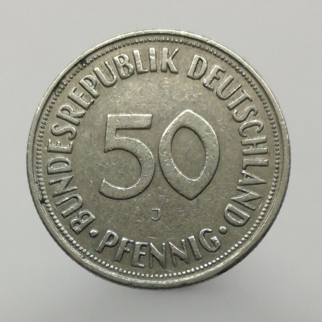 1966 J - 50 pfennig, Bundesrepublik Deutschland, Nemecko