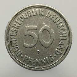 1967 D - 50 pfennig, Bundesrepublik Deutschland, Nemecko