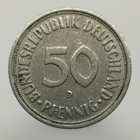 1967 D - 50 pfennig, Bundesrepublik Deutschland, Nemecko