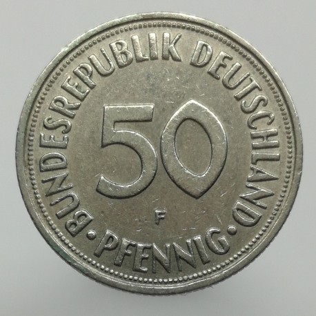 1967 F - 50 pfennig, Bundesrepublik Deutschland, Nemecko