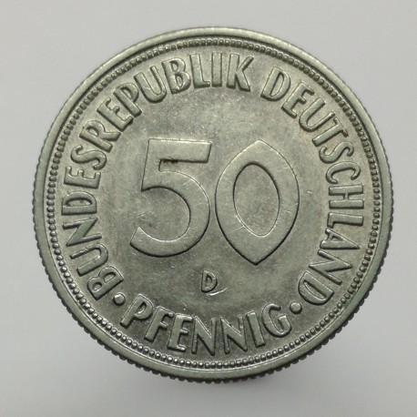 1970 D - 50 pfennig, Bundesrepublik Deutschland, Nemecko