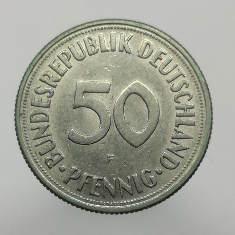 1970 F - 50 pfennig, Bundesrepublik Deutschland, Nemecko