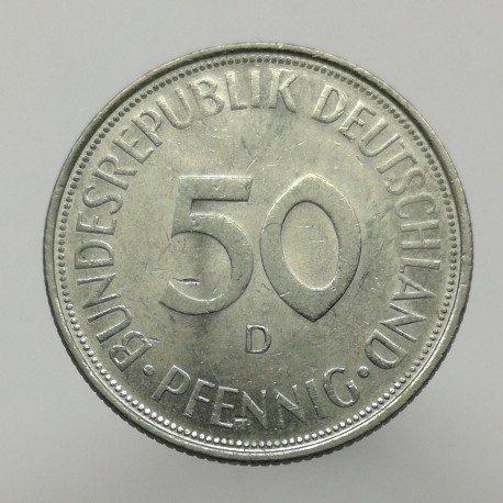 1971 D - 50 pfennig, Bundesrepublik Deutschland, Nemecko