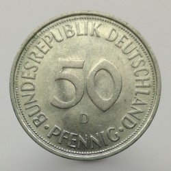 1972 D - 50 pfennig, Bundesrepublik Deutschland, Nemecko