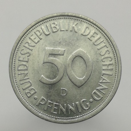 1974 D - 50 pfennig, Bundesrepublik Deutschland, Nemecko