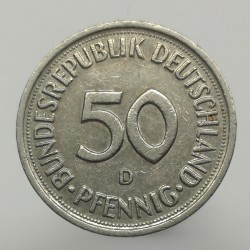 1977 D - 50 pfennig, Bundesrepublik Deutschland, Nemecko