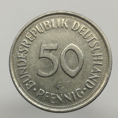 1979 F - 50 pfennig, Bundesrepublik Deutschland, Nemecko