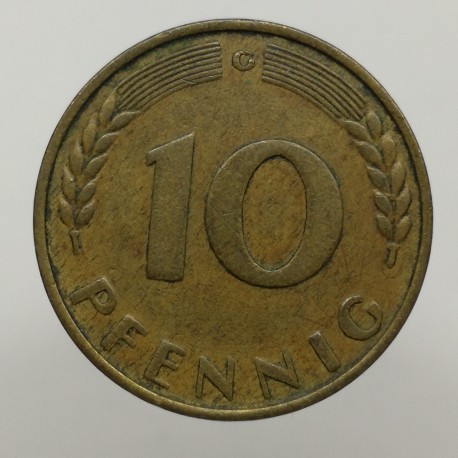 1950 G - 10 pfennig, Bundesrepublik Deutschland, Nemecko