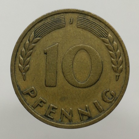 1950 J - 10 pfennig, Bundesrepublik Deutschland, Nemecko