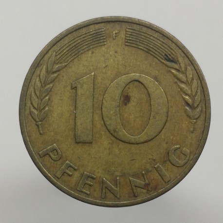 1971 F - 10 pfennig, Bundesrepublik Deutschland, Nemecko