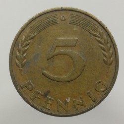 1966 D - 5 pfennig, Bundesrepublik Deutschland, Nemecko