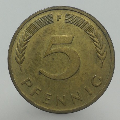 1979 F - 5 pfennig, Bundesrepublik Deutschland, Nemecko