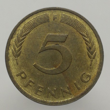 1981 F - 5 pfennig, Bundesrepublik Deutschland, Nemecko
