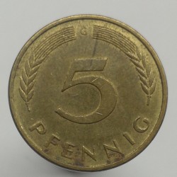 1988 G - 5 pfennig, Bundesrepublik Deutschland, Nemecko