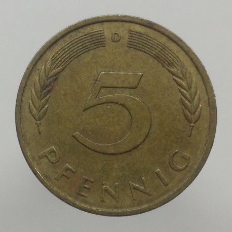 1989 D - 5 pfennig, Bundesrepublik Deutschland, Nemecko