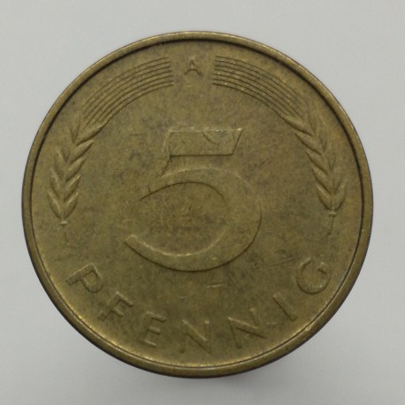 1990 A - 5 pfennig, Bundesrepublik Deutschland, Nemecko
