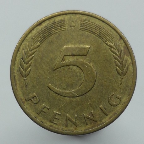 1990 D - 5 pfennig, Bundesrepublik Deutschland, Nemecko