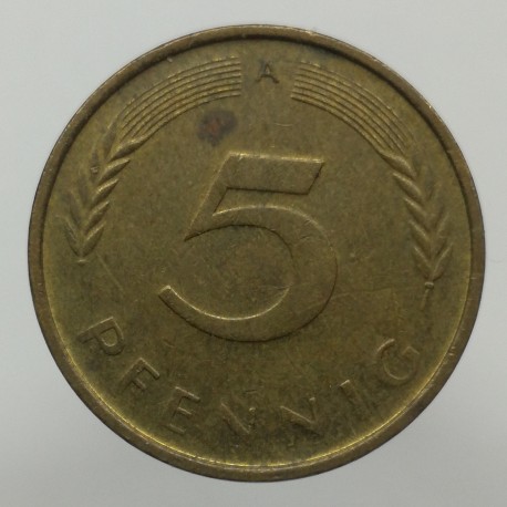 1991 A - 5 pfennig, Bundesrepublik Deutschland, Nemecko